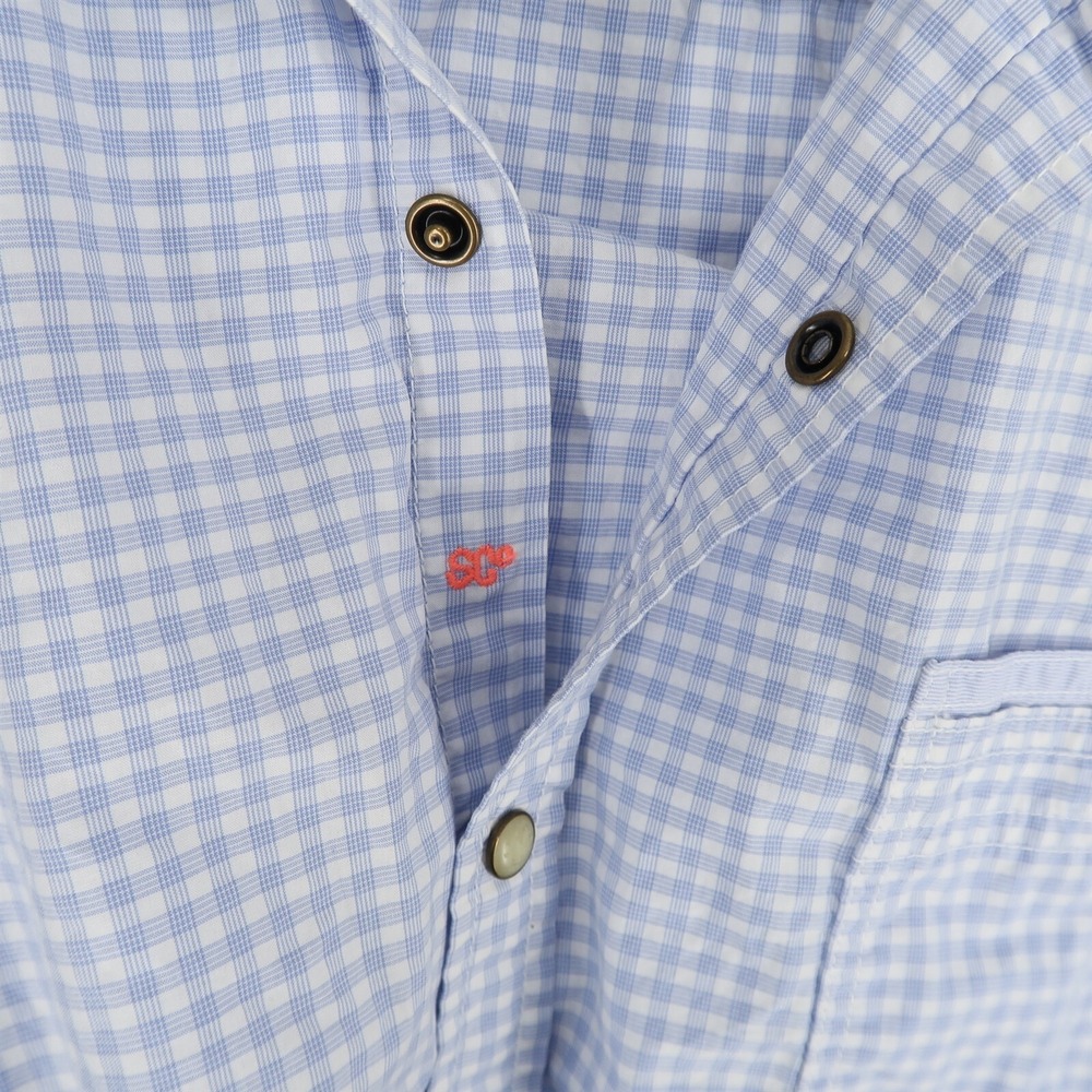 Scotch and Soda Shirt Mens XL Blue Plaid Long Sleeve Roll Tab Cotton Flip Cuff - Picture 4 of 16